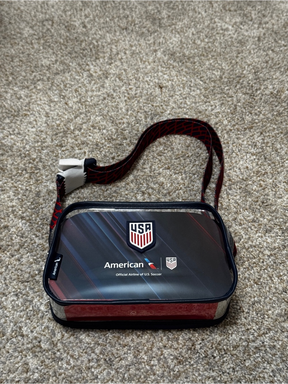 USA Soccer Clear Crossbody Bag by American Airlines for World Cup 2026